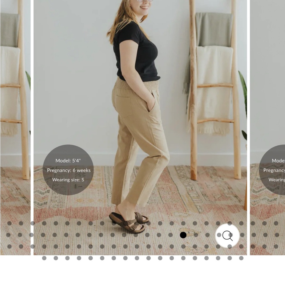 Elegant Linen Tan Women's Maternity Straight Leg Pants
